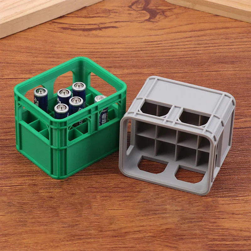 Stackable AA AAA Battery Storage Box | Beer Crate Organizer