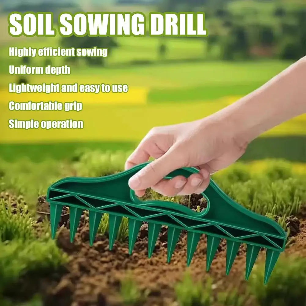 12-Hole Seed Spacer And Seeder Tool Garden Planting Template With Hole Dibber Efficient Soil Digger For Vegetable Flower Seeding Peaceful Pleasures Health and Wellness