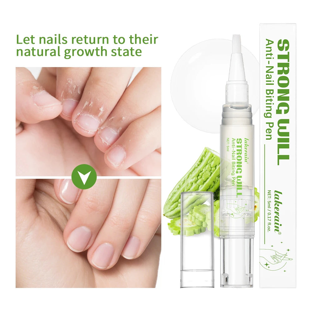 Strong Will Anti-Nail Biting Click Pen Stop Nail Biting Care Nails Improve Nail Biting Behavior Strong Bitter Aquamarine Pen Peaceful Pleasures Health and Wellness