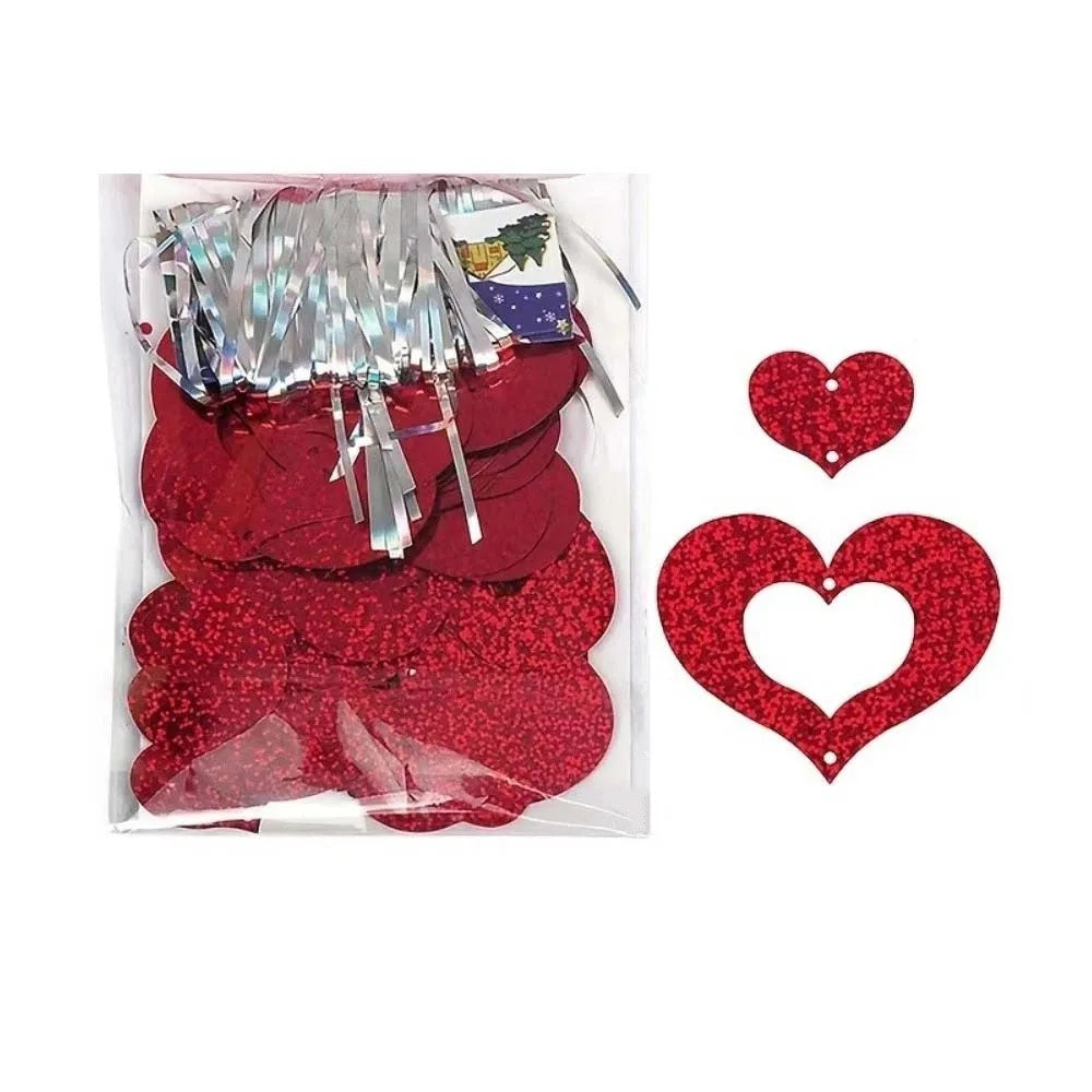 Sequin Heart String Garland Rain Curtain – 50 Pcs Party Decor