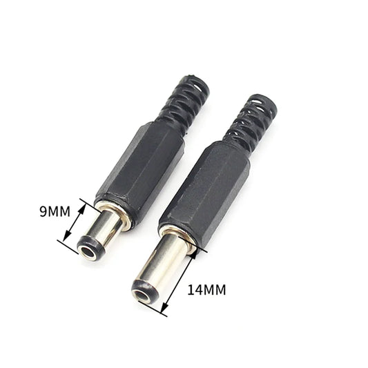 Black 2.5mm x 5.5mm 5.5*2.5mm DC Power Male Plug Jack Adapter 14mm/9mm Peaceful Pleasures Health and Wellness 100Pcs 14mm
