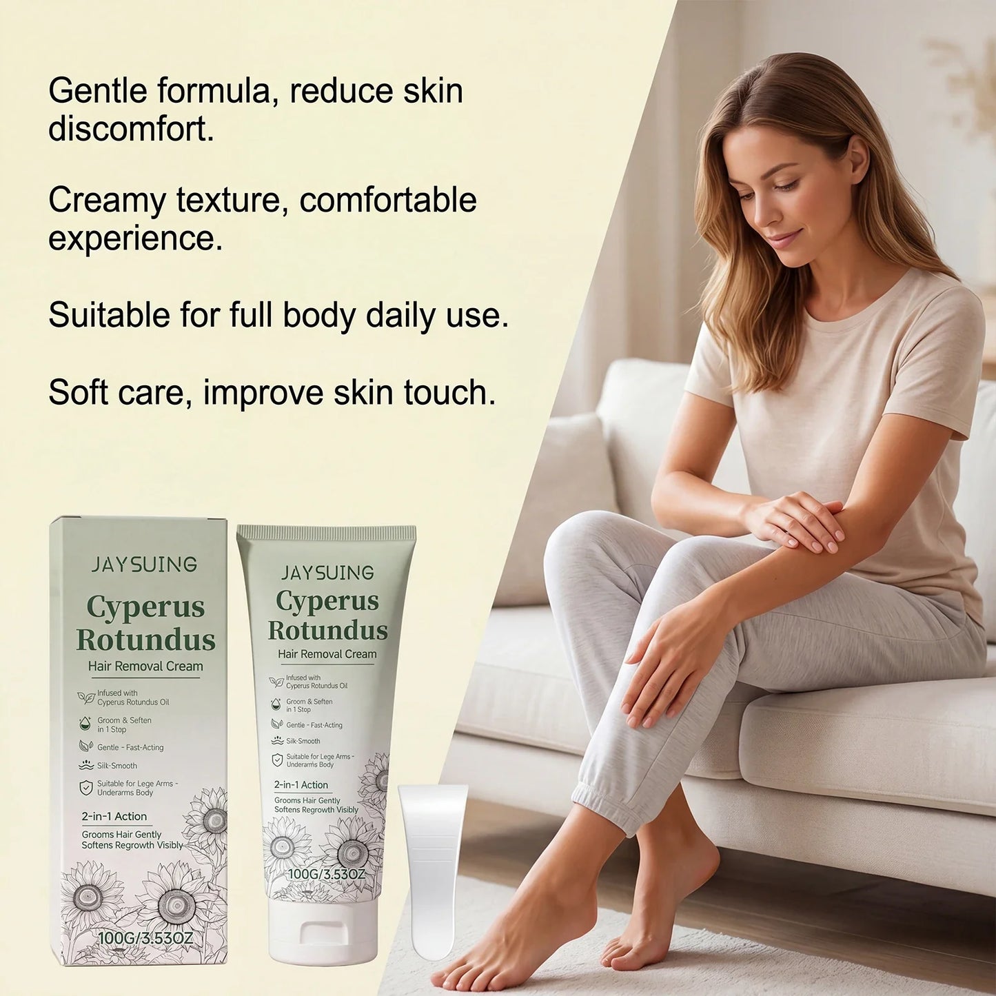 Jaysuing Cyperus Rotundus Hair Removal Cream Sensitive Skin