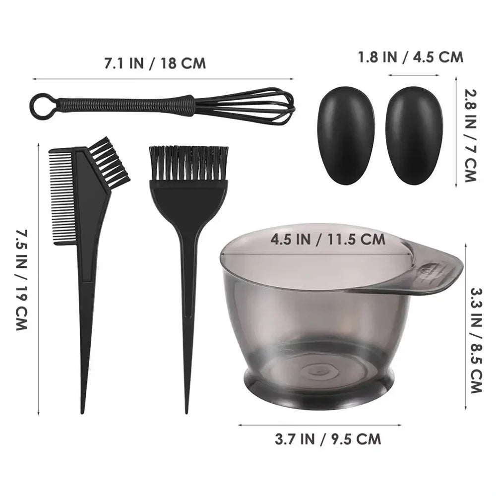 6-Piece Hair Coloring Kit – Salon & Home Hairdressing Tools