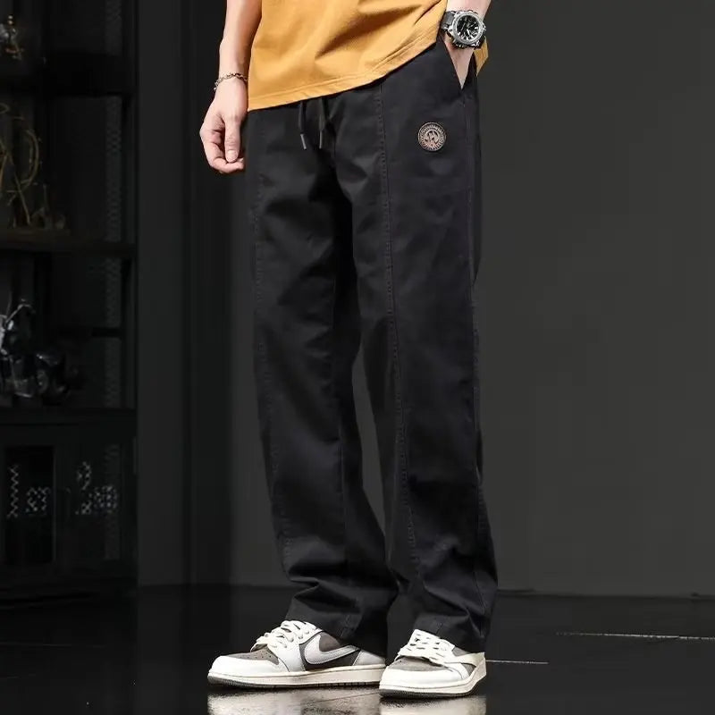 Men's Retro Loose Straight-Leg Cotton Cargo Pants | Casual
