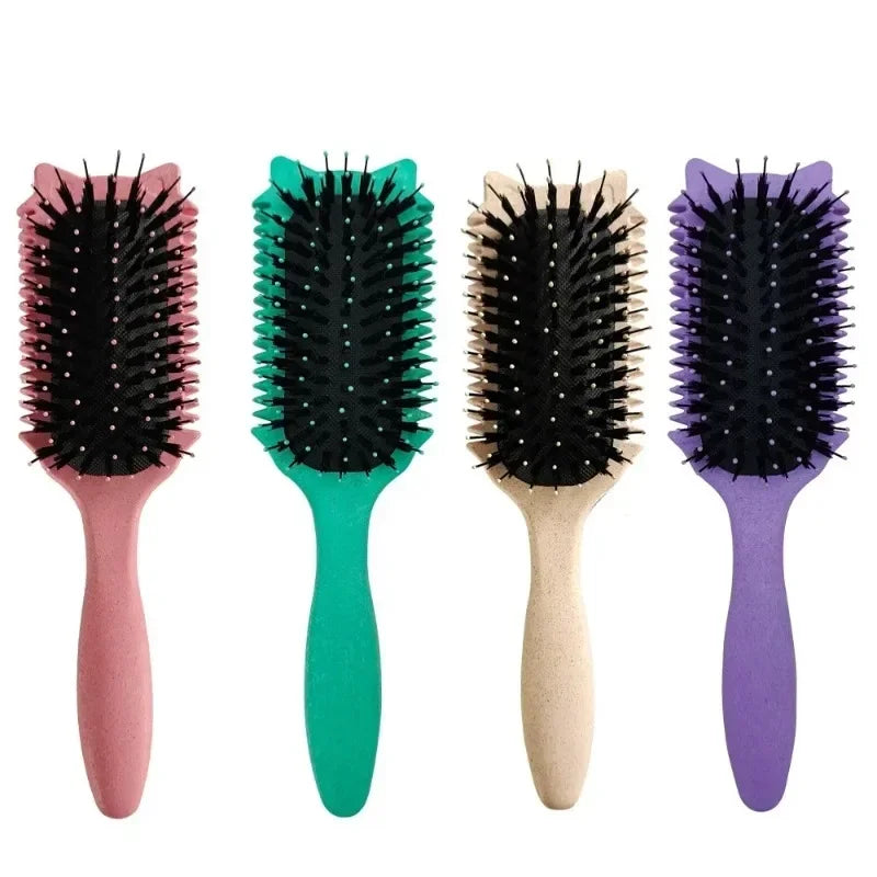 Boar Bristle Curl Defining Brush – Detangling Styling Comb