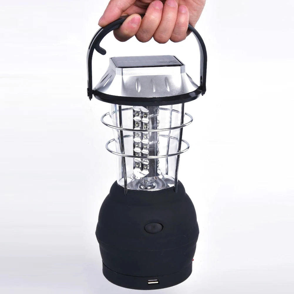 Solar Camping Lamp Waterproof Portable Emergency Crank Lamp With 3 Brightness Modes For Power Outages,Emergency Lamp for Outdoor Peaceful Pleasures Health and Wellness
