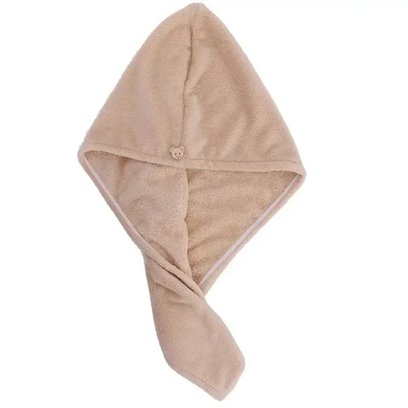Women's Quick-Dry Microfiber Hair Towel Turban Wrap Hair Towel Turban Peaceful Pleasures Health and Wellness black 1pc