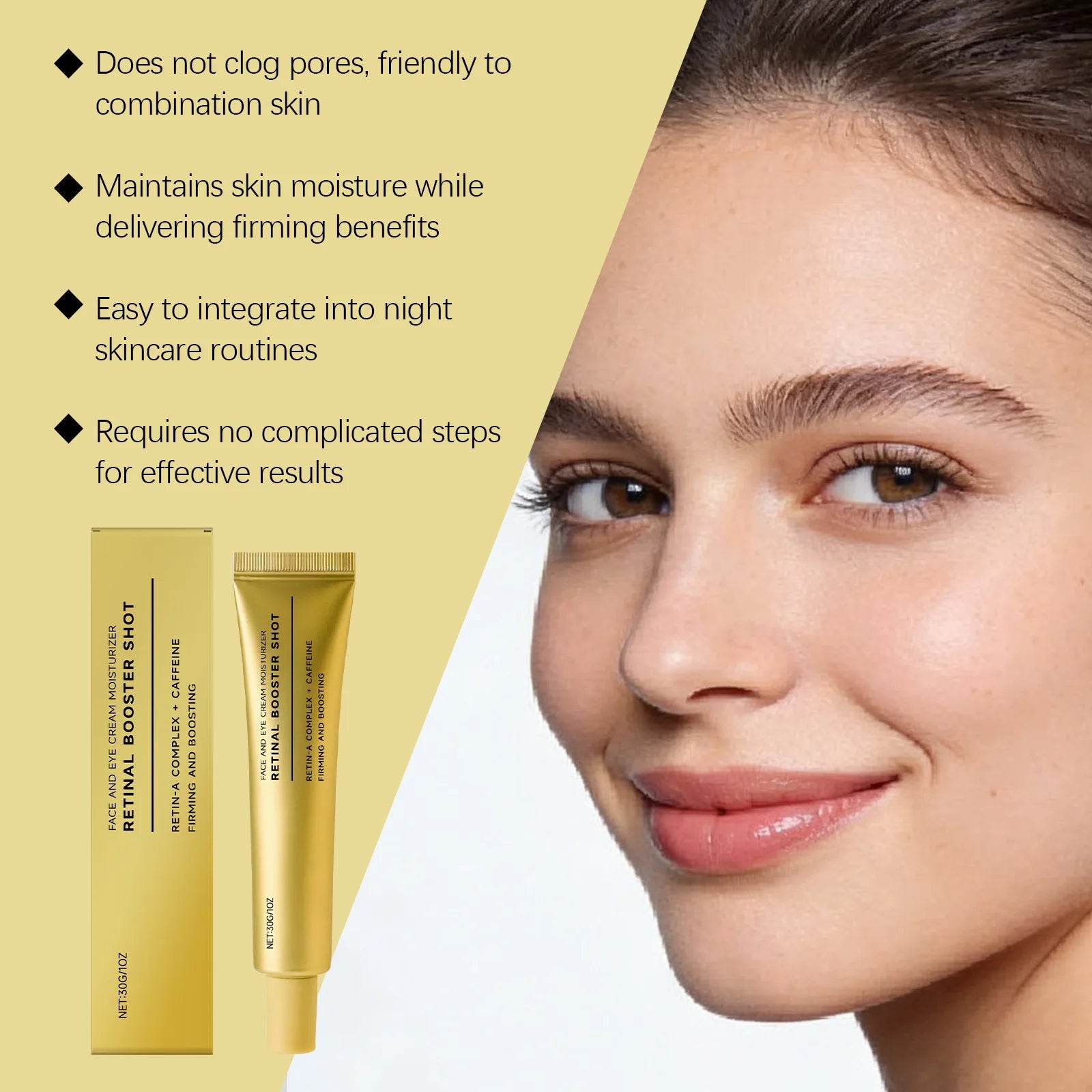 Retinol Lifting Face Cream Reduce Face Edema Fade Dark Spot Moisturizing Whitening Brighten Repair Skin Barrier Skin Care Cream Peaceful Pleasures Health and Wellness