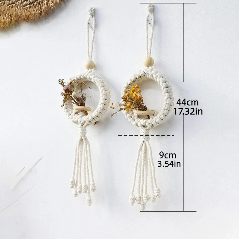 Boho Cotton Rope Plant Hanger | Wall Hanging Flower Basket
