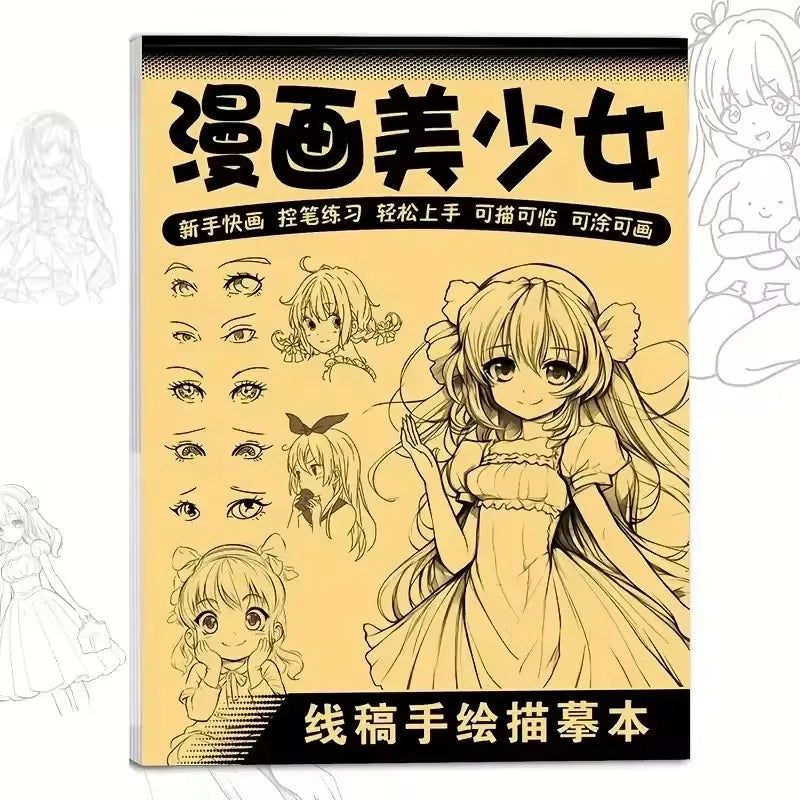 Anime Character Line Art Drawing Book Beginners 48 Pages Simple