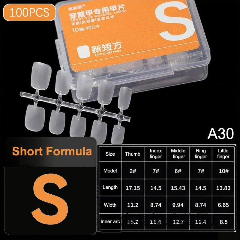 100pcs Clear Press-On Nail Tips – Full Cover Ultra-Thin False Nails
