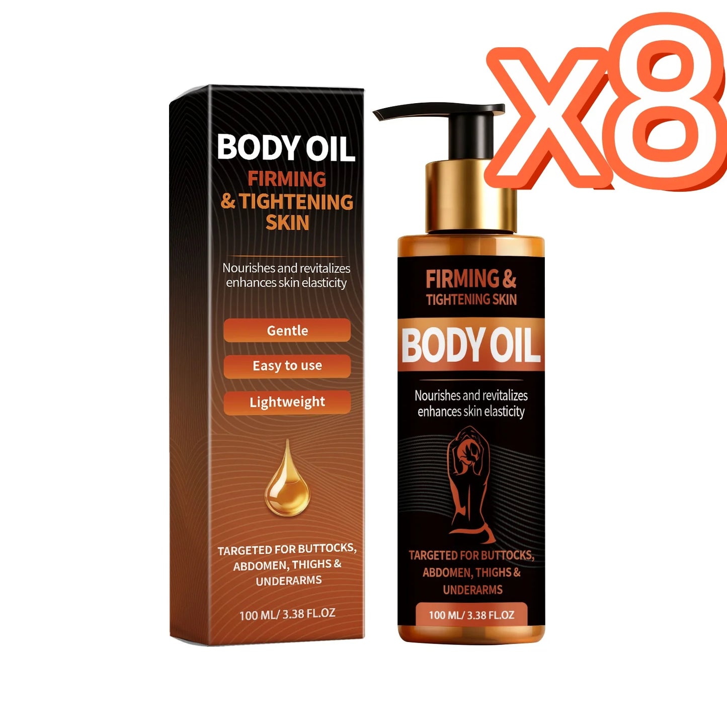 Jojoba Seed Body Firming Oil Lift Firm Skin Smooth Dry Lines Moisturize Improve Elasticity Tighten Loose Skin Body Tighten Oil Peaceful Pleasures Health and Wellness 100ml Boxed x8
