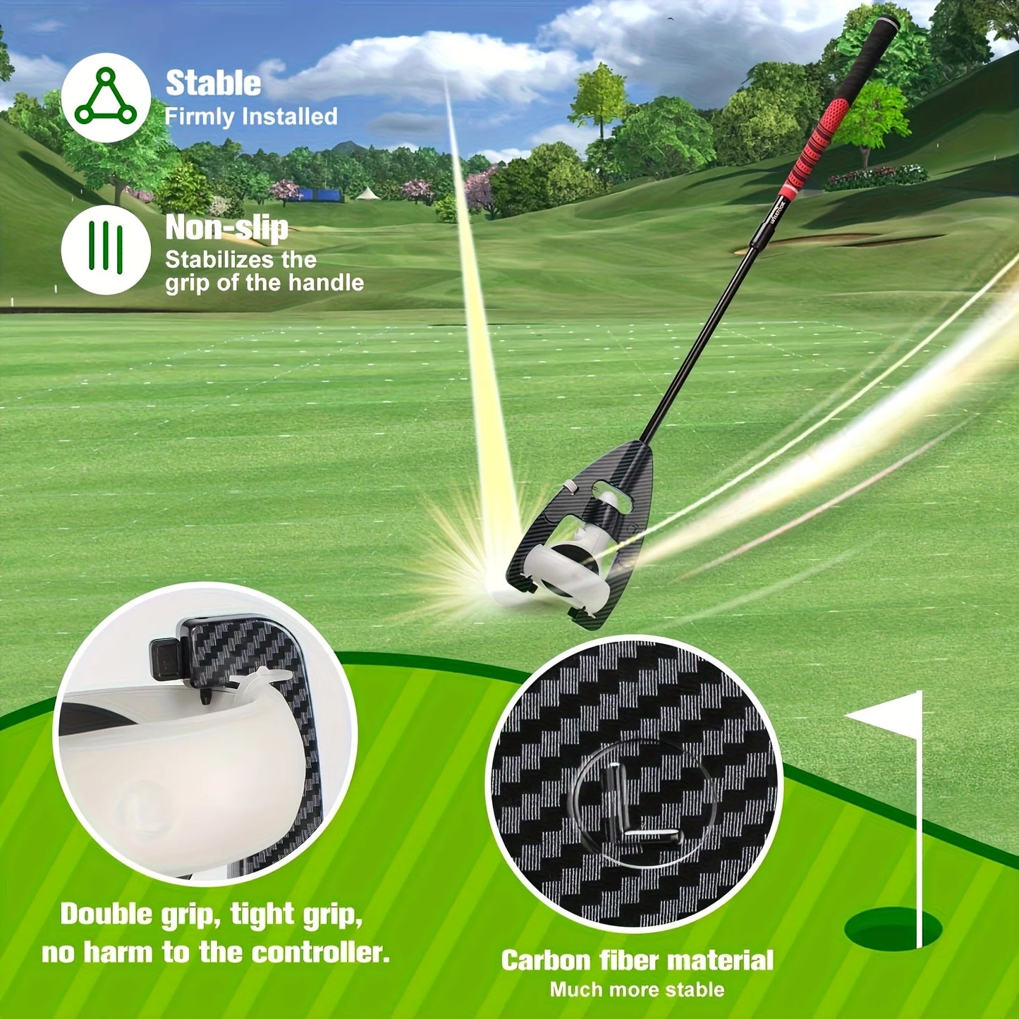 VR Golf Club for Meta Quest 2 – Adjustable, Left & Right Hand