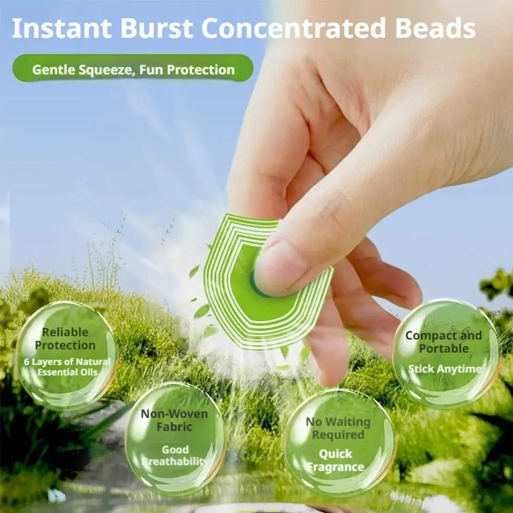 10-Pack DEET-Free Mosquito Repellent Patches | Natural Essential Oil