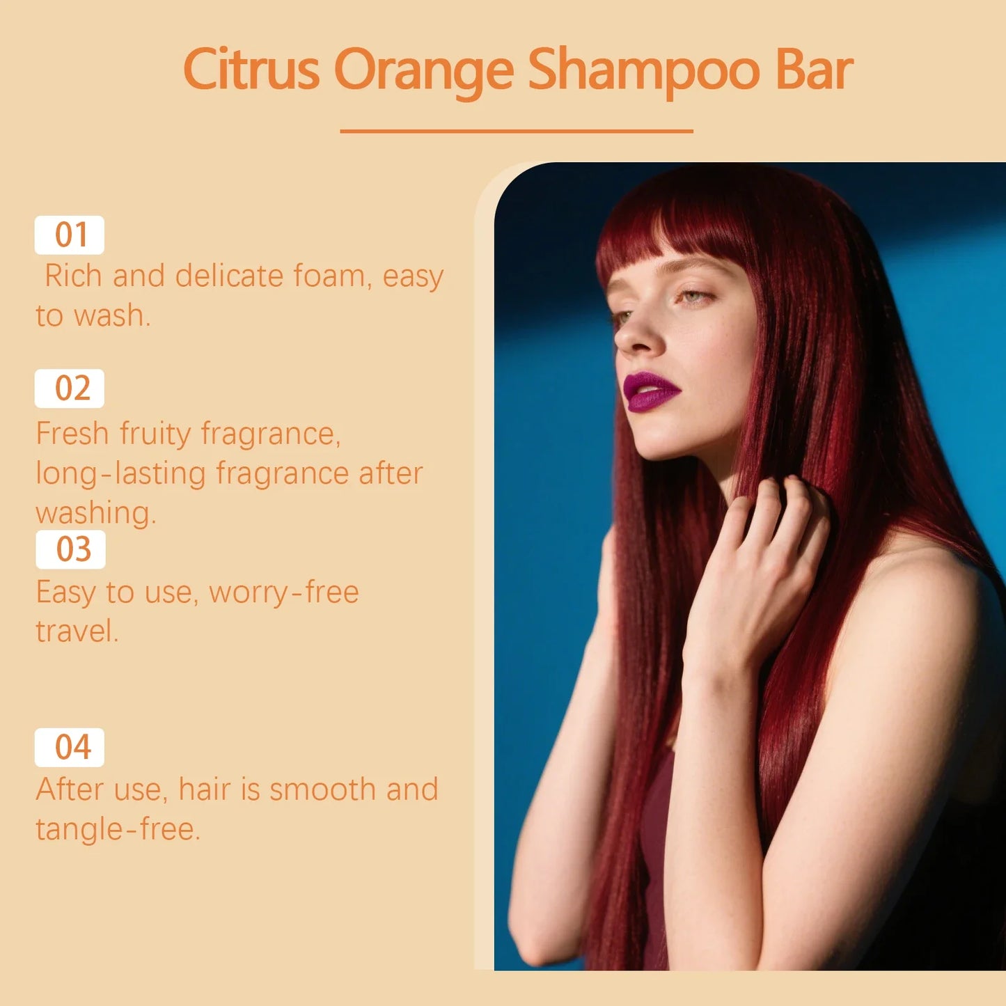 HOEGOA Citrus Orange Shampoo Bar – Nourishing & Moisturizing