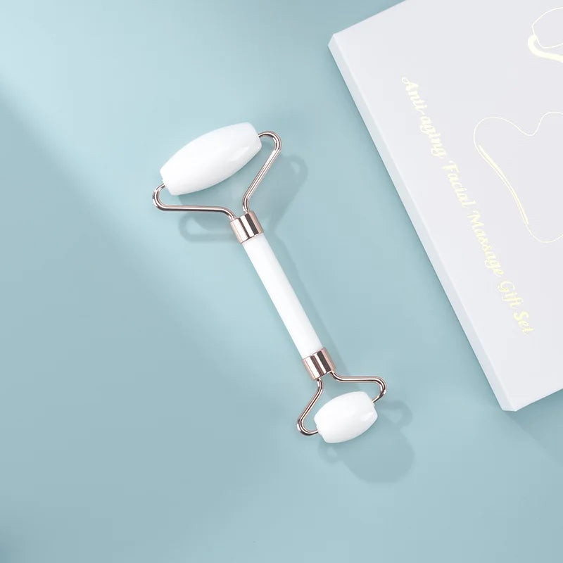 Gua Sha Facial Massage Set – Face Roller & Scraping Board