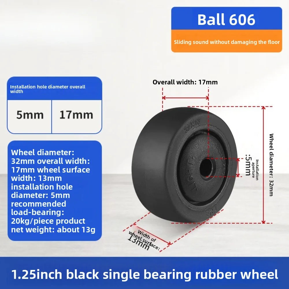 TPE Replacement Caster Wheels 1–2 Inch | Trolley & Shelf
