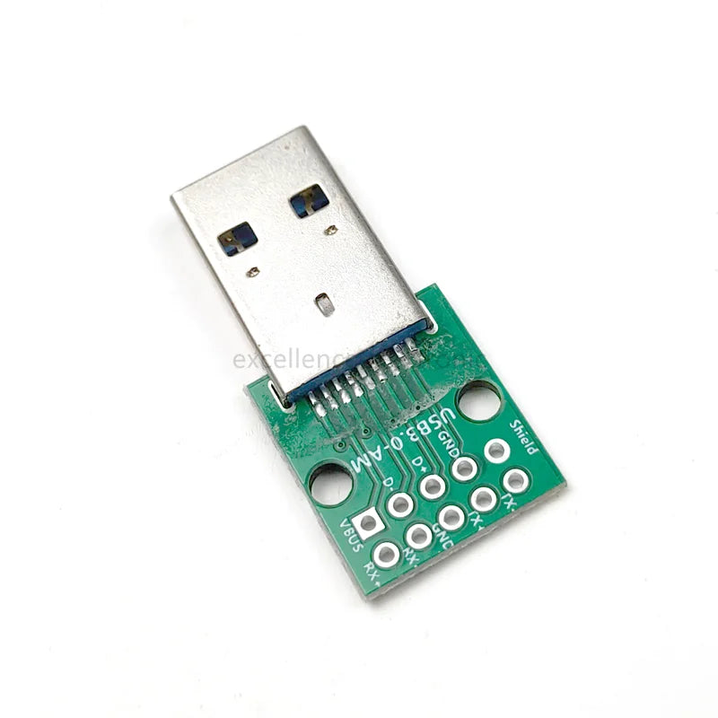 5PCS USB 3.0 Male Adapter Board DIY 2.54 Inline Soldered 9-pin Male Interface 3.0 High-speed Transmission Peaceful Pleasures Health and Wellness