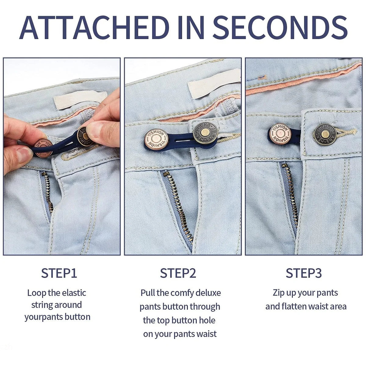 Jeans Button Extender Set – Elastic Waist Extender 4/6 pcs