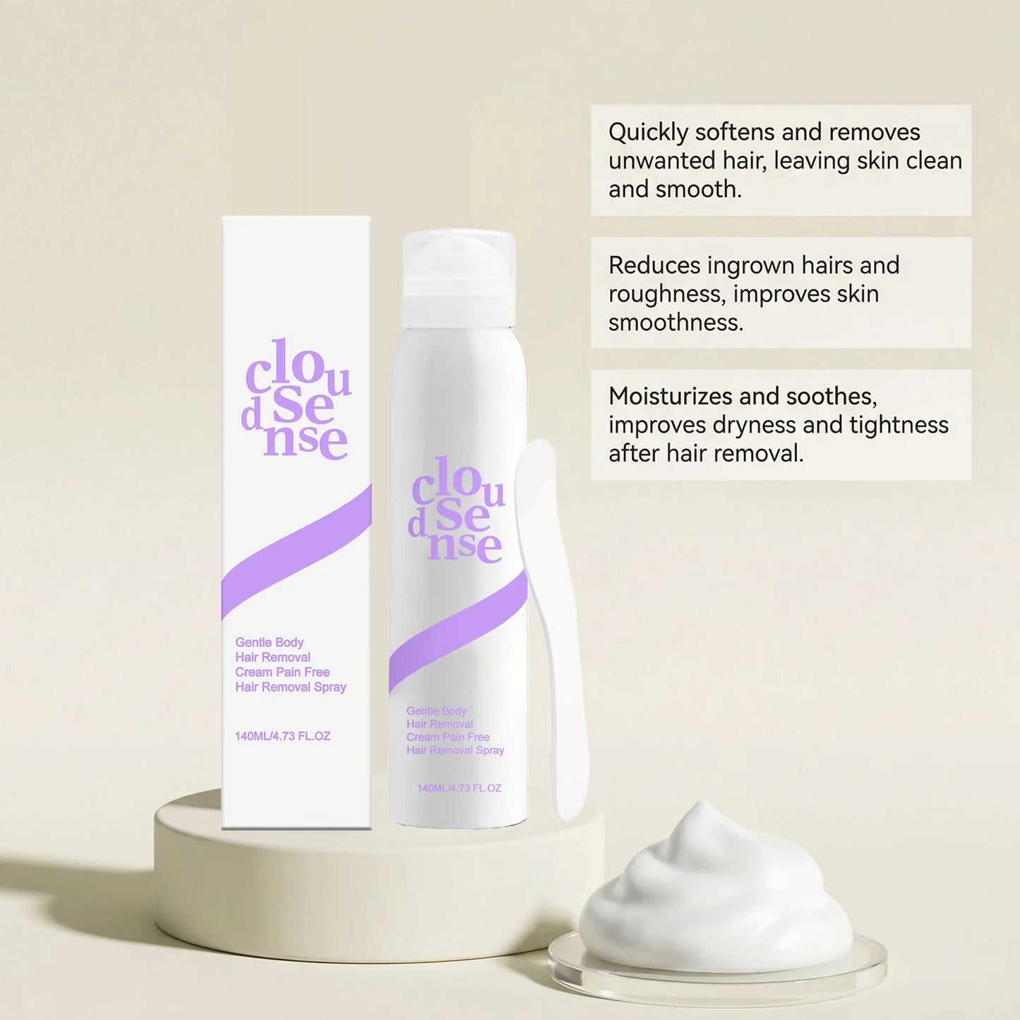 Pain-Free Hair Removal Spray | Full Body Depilatory 140ml