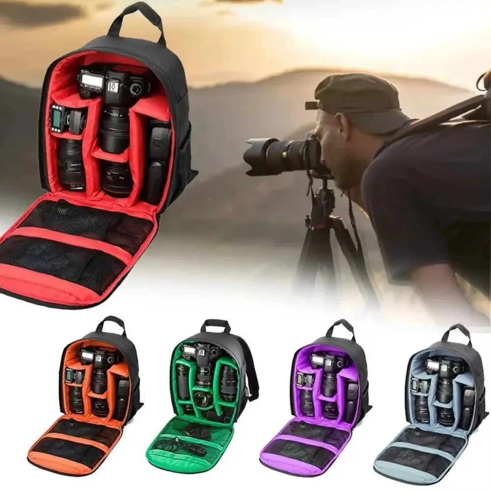 Multi-functional Camera Bag Waterproof Wear Resistant Digital DSLR Camera Padded Dividers Protective Box Camera Lens Pouch Peaceful Pleasures Health and Wellness