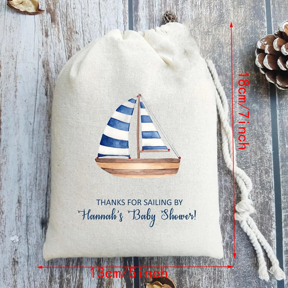 Nautical Theme Party Favor Drawstring Bags – 5/10/20 Pack Party Favor Bags Peaceful Pleasures Health and Wellness