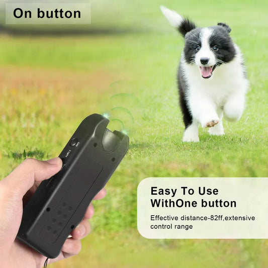 Rechargeable Ultrasonic Anti Barking Device Dog Bark Deterrent Training Repellent with LED Light Peaceful Pleasures Health and Wellness