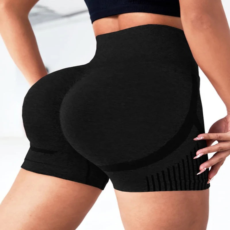 Yoga Underpants Seamless High-Elasticity High-Waist Quick-Drying Casual Sports Yoga Shorts Women's Peaceful Pleasures Health and Wellness Black L XL
