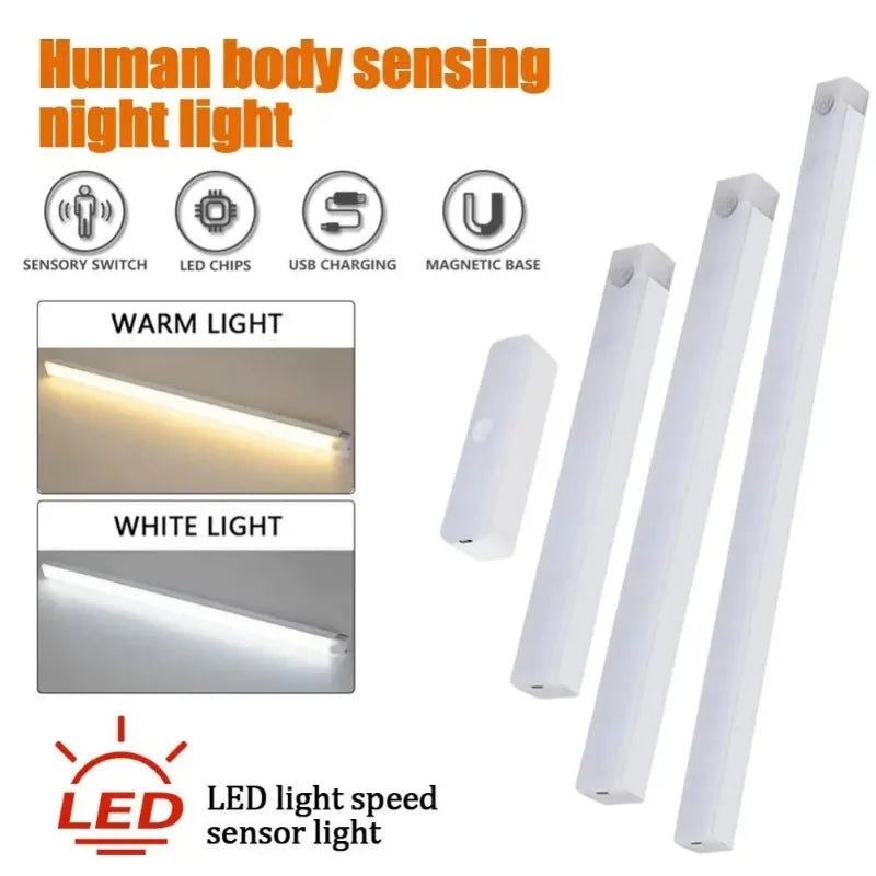 Motion Sensor LED Night Light – USB Rechargeable Cabinet Light