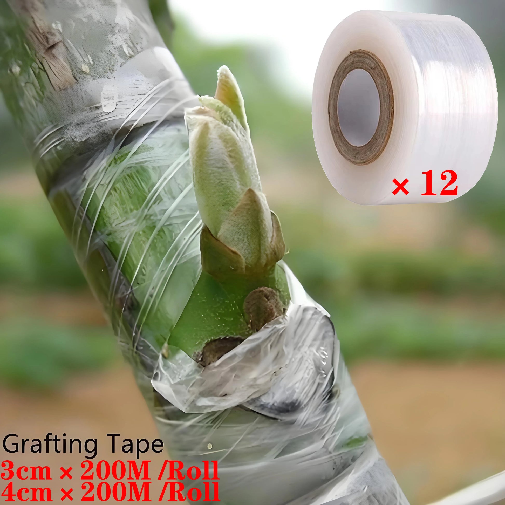 Self-adhesive wound PE grafting tape film, stretchable, horticultural tree plant seedlings, grape and tomato grafting accessorie Peaceful Pleasures Health and Wellness