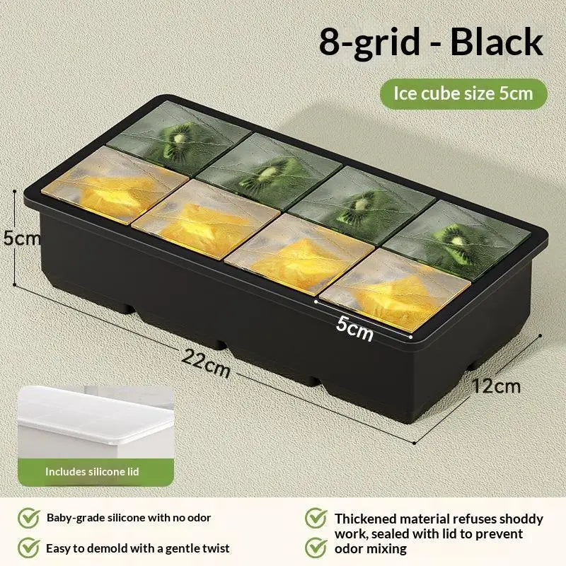 Silicone Ice Cube Tray with Leak-Proof Lid | Easy Release