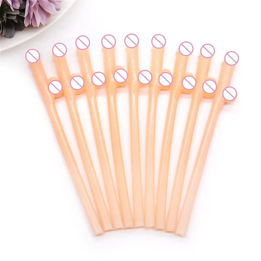 10Pcs Bachelorette Party Penis Straws Bridal Shower Hen Night Willy Penis Novelty Nude Straw for Bar Drinking Supplies Peaceful Pleasures Health and Wellness