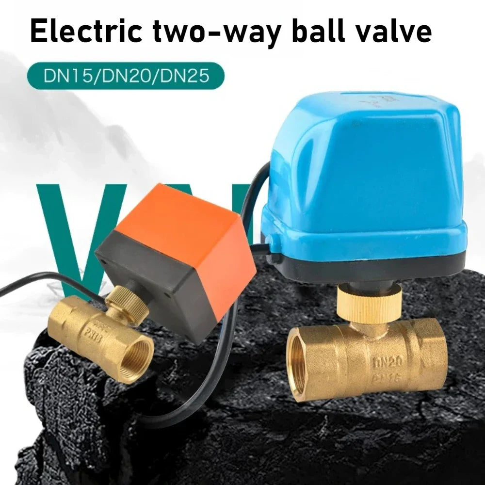 Copper Electric Ball Valve DN15–DN50 | 12V 24V 220V