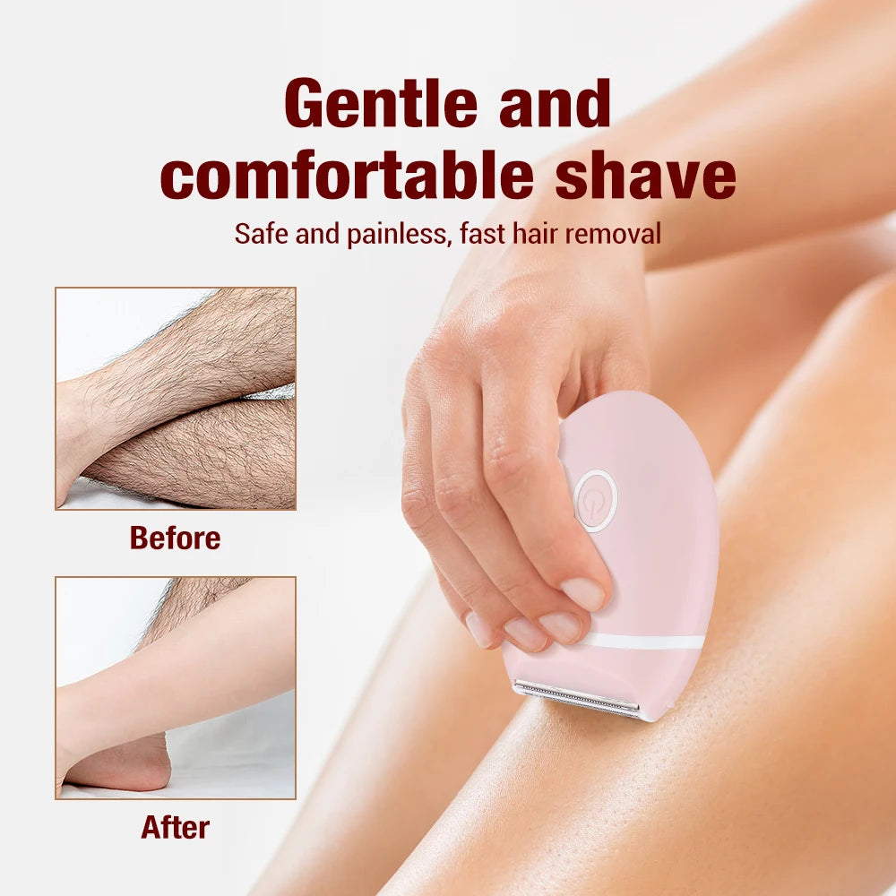 Electric Mini Razor Hair Remover for Ladies Painless Bikini Trimmer Safe Shaver for Leg Arm Armpit Intimate Area Female Epilator Peaceful Pleasures Health and Wellness