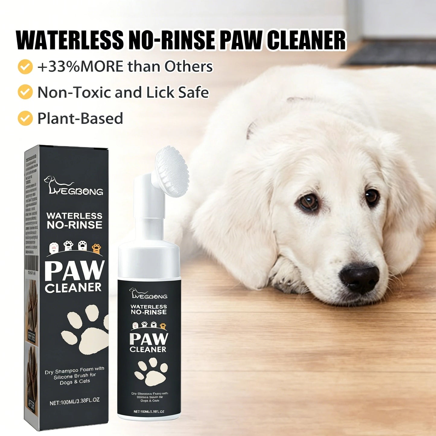Yegbong Waterless Pet Paw Cleaner Foam for Dogs & Cats