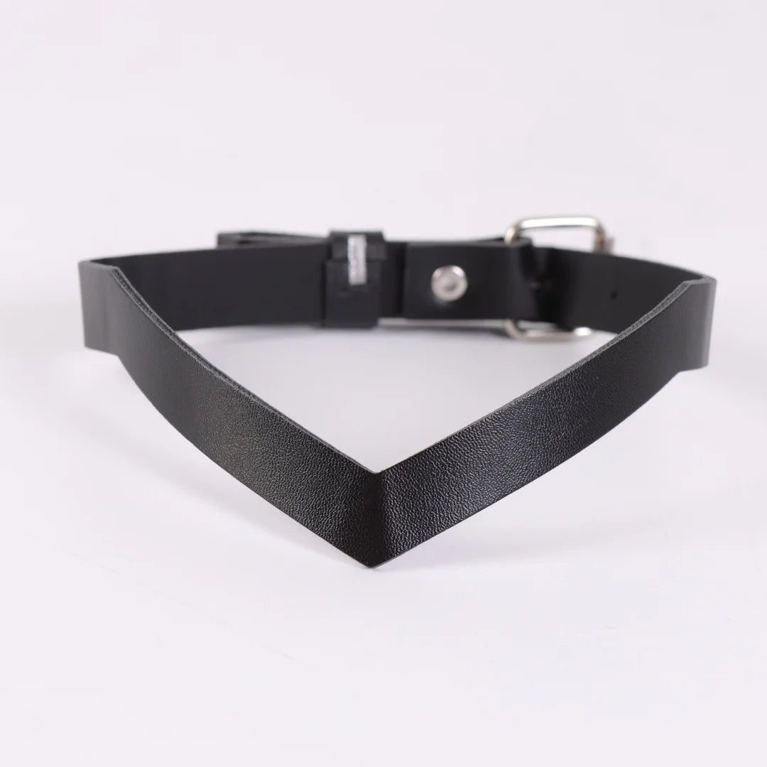 Punk Black PU Leather Choker Necklace Women Men Cool Gothic Spike