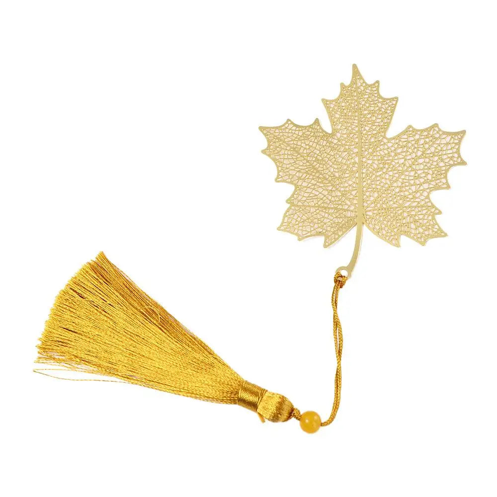 Leaf Vein Maple Leaf Retro Book Clip Chinese Style Page Clip Book Holder Metal Bookmark Bookmark Hollow Book Mark Leaf Bookmark Peaceful Pleasures Health and Wellness maple leaf