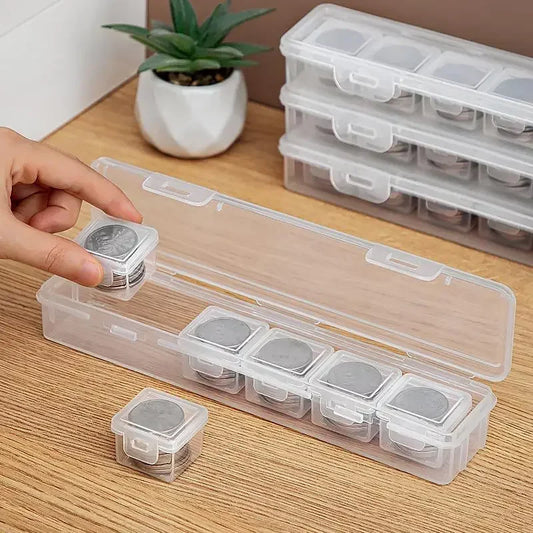 Clear Plastic Coin Storage Box – Rectangular Capsule Case Holder Coin Storage Box Oasis Select