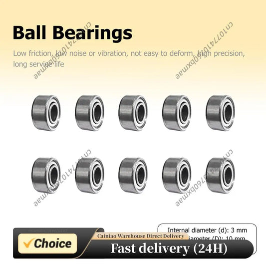 10pcs Roller Skate Bearings 3x10x4mm 623zz Roller Skate Wheel Bearings Carbon Steel Silent Ball Bearing Deep Groove for Scooter Peaceful Pleasures Health and Wellness