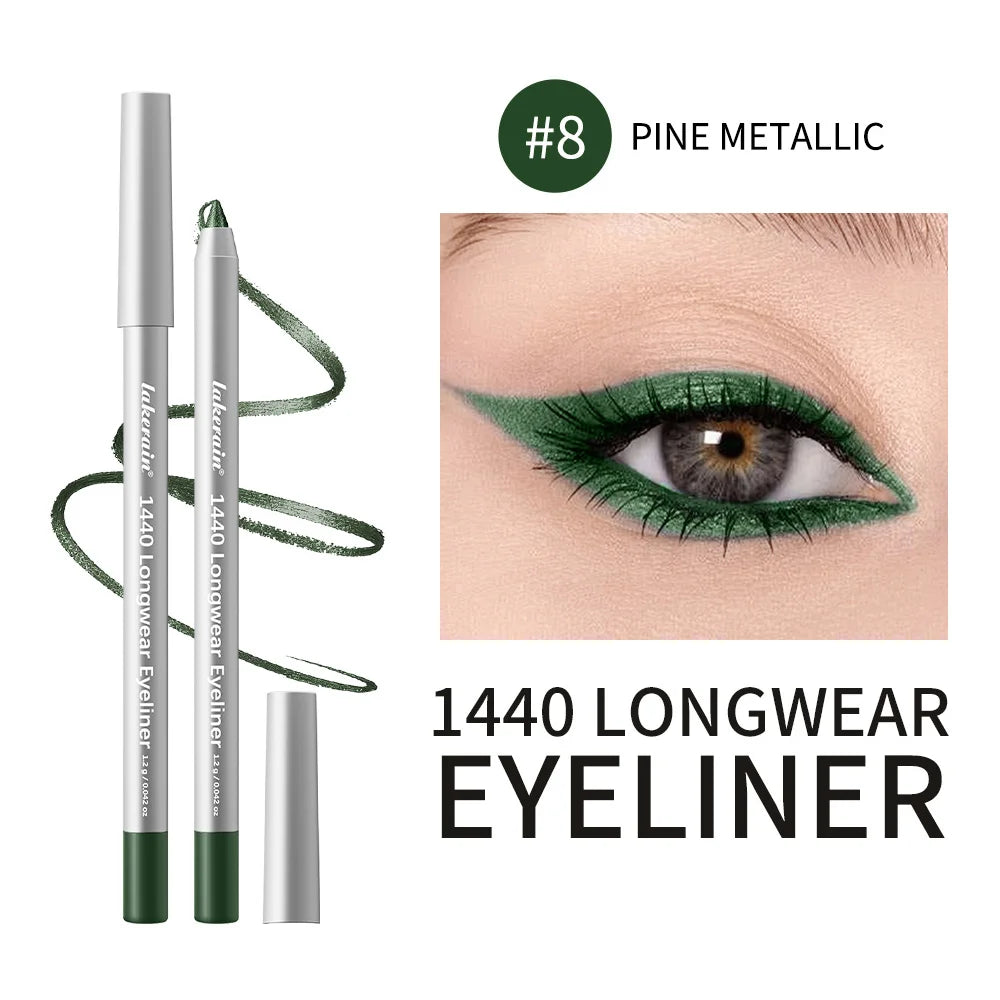 12-Color Waterproof Eyeliner Pencil – Smokey Long-Lasting