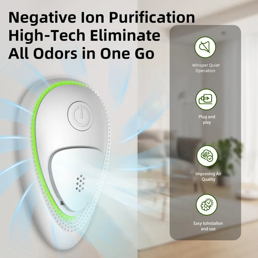 Negative Ion Air Purifier Household Quiet Operation Ionizer One-Button Activation Mini Air Cleaner Toilet Deodor Home Peaceful Pleasures Health and Wellness
