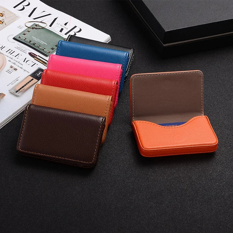PU Leather Business Card Holder | Magnetic Slim Card Case