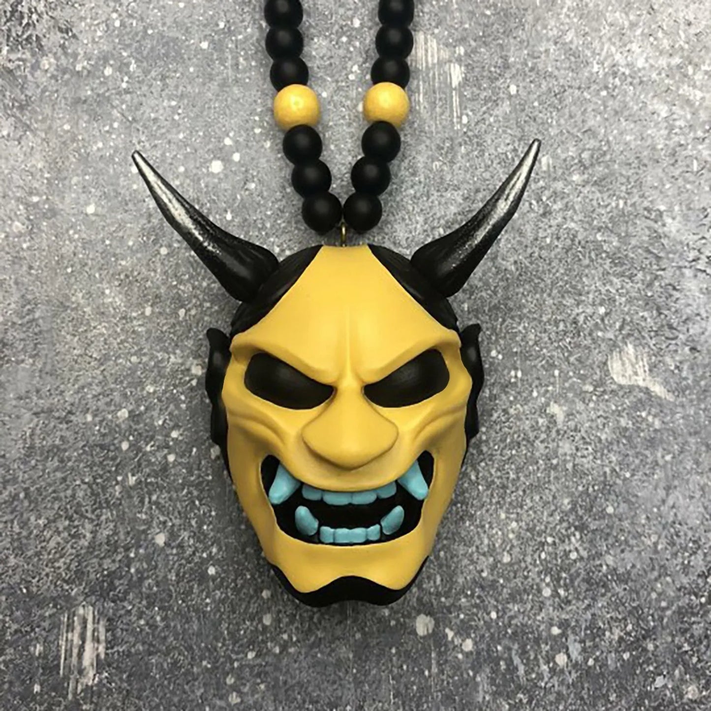 Samurai-Kabuto Helmet Hannya Japanese Oni Car Rear View Mirror Charm Japanese Ghosts Hanging Ornament Personalized Pendant Peaceful Pleasures Health and Wellness C