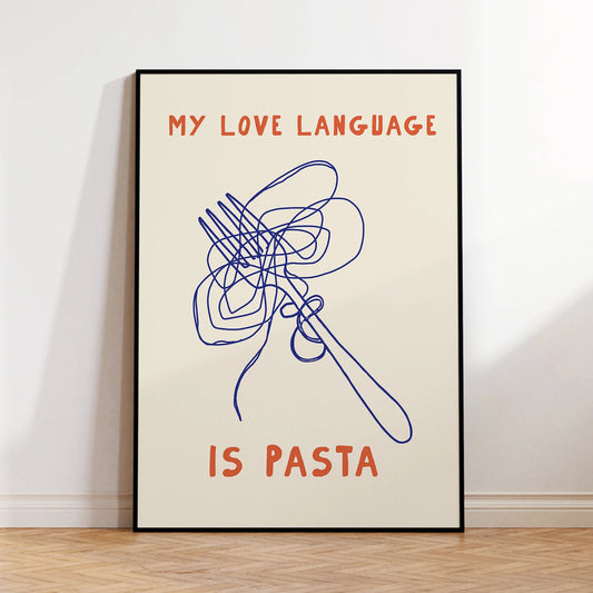 "My Love Language Is Pasta" Funny Kitchen Canvas Wall Art Canvas Wall Art Print Peaceful Pleasures Health and Wellness G4401 50x70cm Unframed