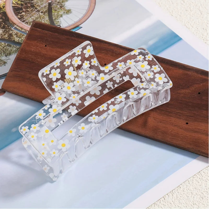 Fresh Floral Style Large Hair Clip for Women Peaceful Pleasures Health and Wellness