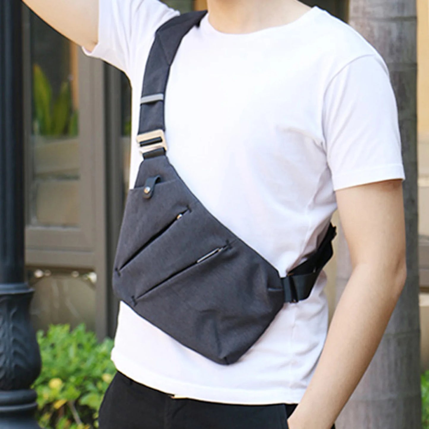 Travel Hiking Chest Bag Daypack Adjustable Strap Thin Lightweight Soulder Bag for Travel Sports Camping Hiking Peaceful Pleasures Health and Wellness