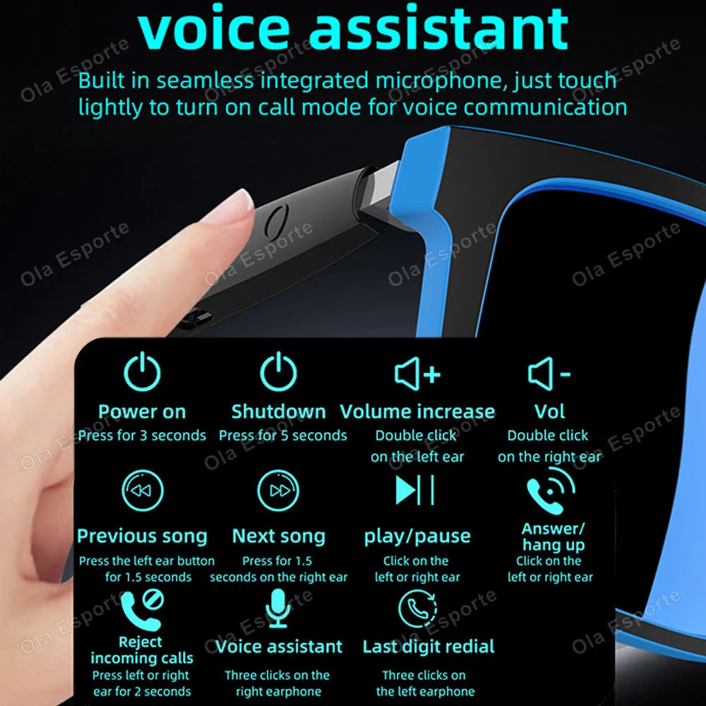 AI Smart Glasses Bluetooth 5.4 Touch Control Music & Calling
