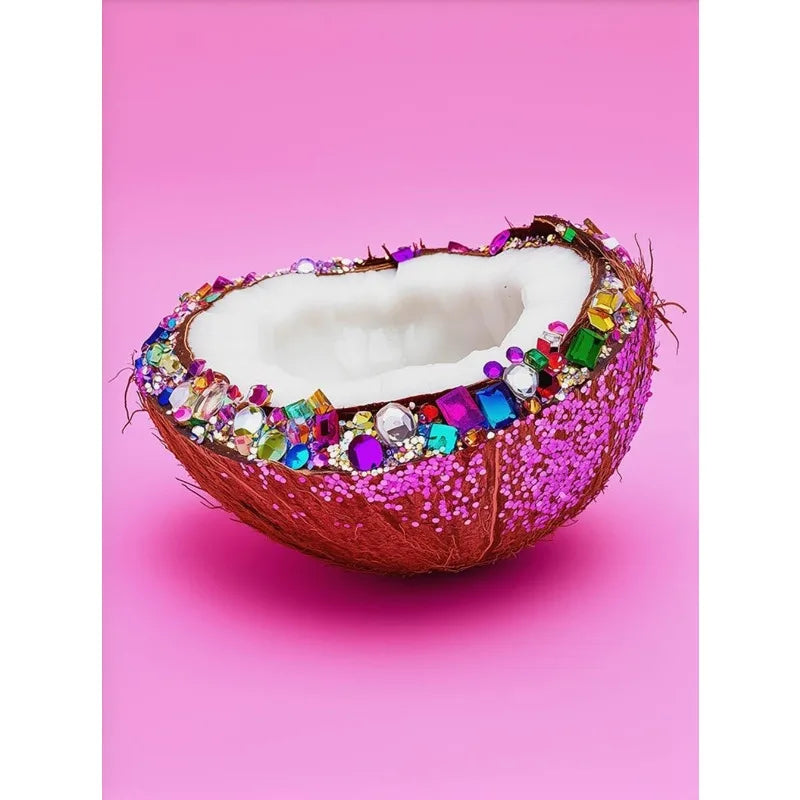 Pink Glittercore Dessert Canvas Wall Art | Unframed Kitchen Decor