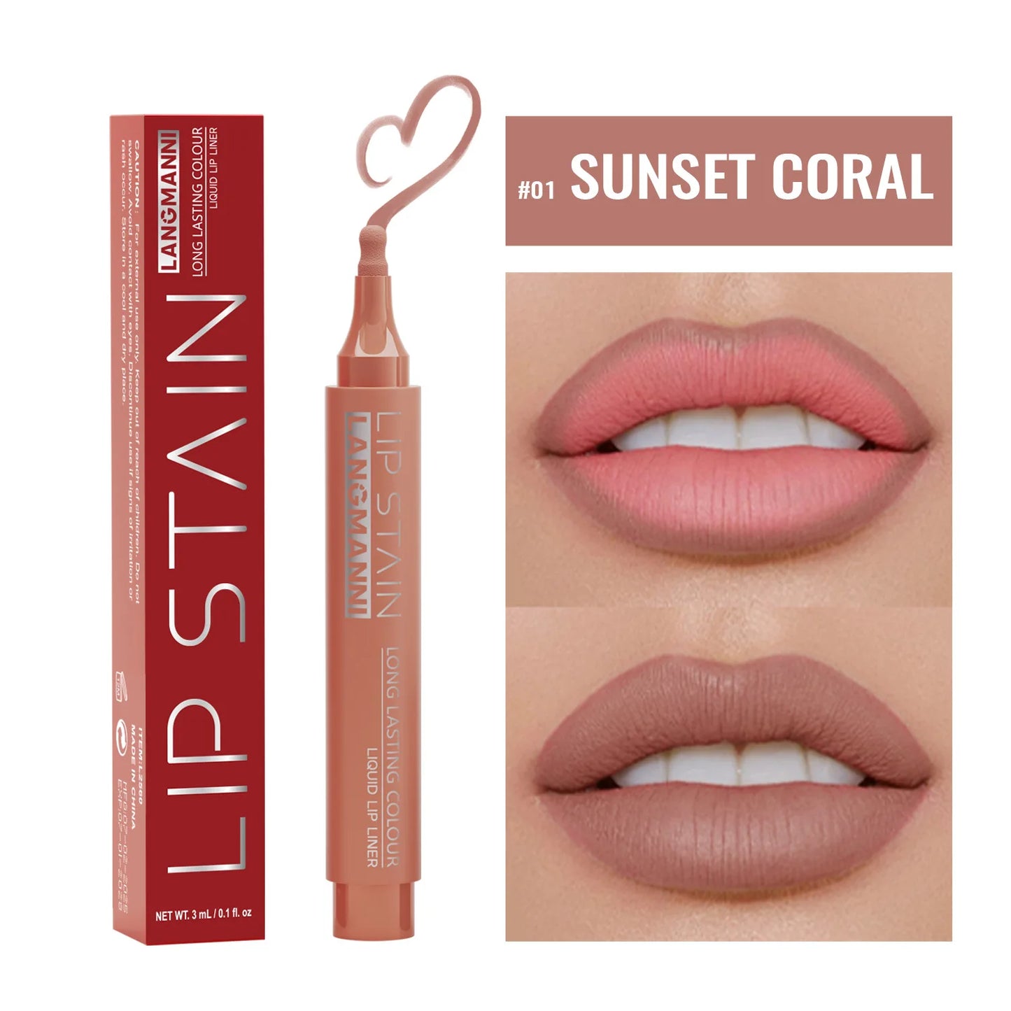 Matte Liquid Lip Liner Pencil – Waterproof 6-Color Lipliner