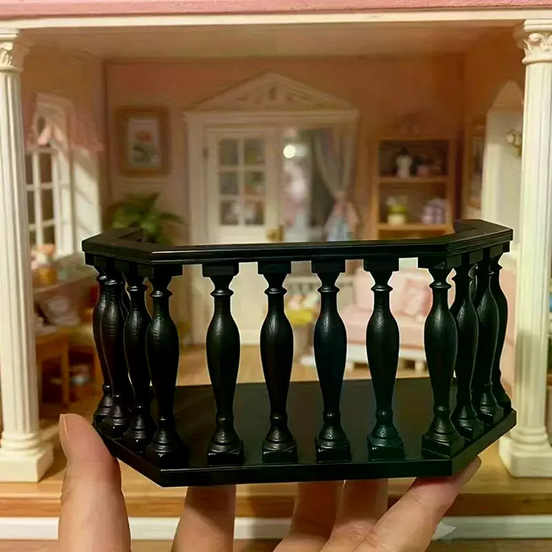 European Miniature Balcony with Railing | Dollhouse DIY Decor